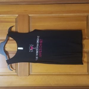NWOT Chris's Stuff Women's Wine Themed Tank Top Size Medium, Black/Pink